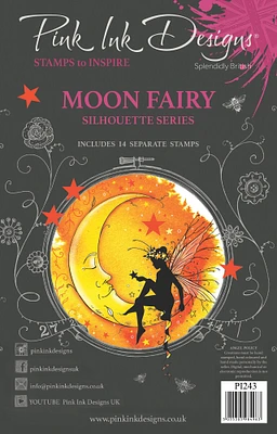 Pink Ink Designs 6"X8" Clear Stamp Set-Moon Fairy