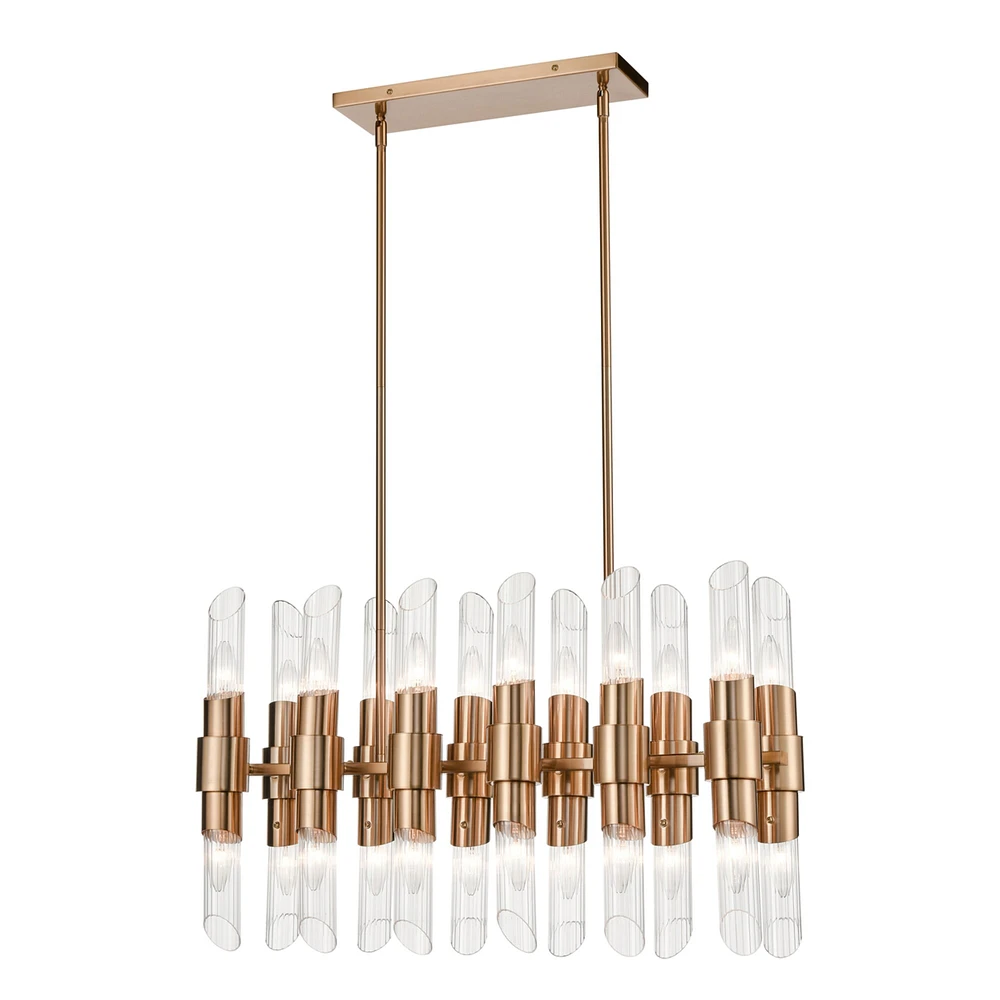 Elk Signature Carisbrooke 28.75 Wide 24-Light Linear Chandelier - Burnished Brass