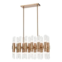 Elk Signature Carisbrooke 28.75 Wide 24-Light Linear Chandelier - Burnished Brass