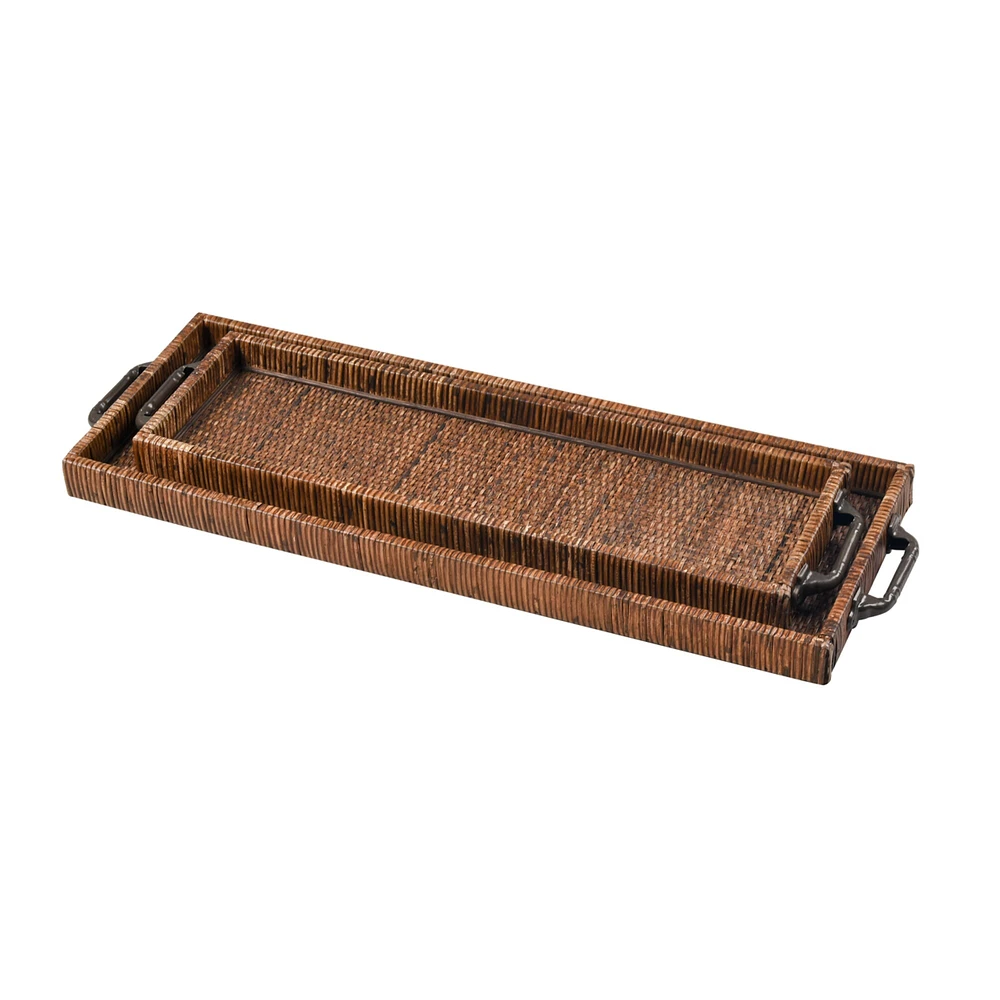 Elk Studio Bowman Tray - Set of 2 Rich Brown