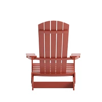 Merrick Lane Riviera Poly Resin Folding Adirondack Lounge Chair - All-Weather Indoor/Outdoor Patio Chair