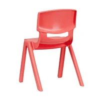 Emma and Oliver 4 Pack Plastic Stackable K-2 School Chair with 13.25"H Seat