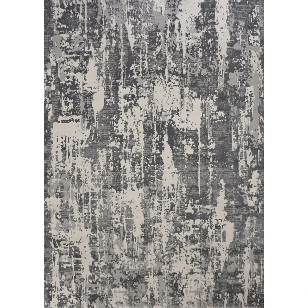 Signature Home Collection Distressed Rectangular Area Throw Rug Runner - 2.5' x 10' - Gray and Charcoal