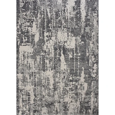 Signature Home Collection Distressed Rectangular Area Throw Rug Runner - 2.5' x 10' - Gray and Charcoal