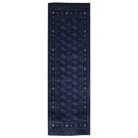 Chaudhary Living 2.5' x 8' Blue and Black Geometric Rectangular Rug Runner