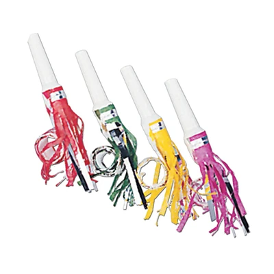 Party Central Club Pack of 192 Vibrantly Colored Fringed Party Blowouts 16"
