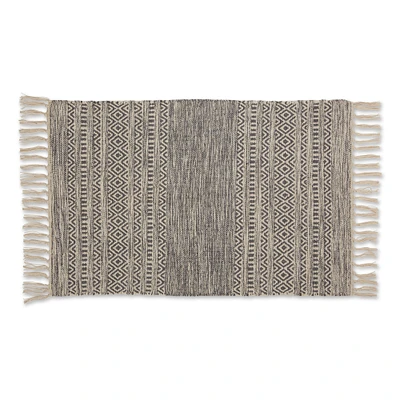 Contemporary Home Living 2' x 3' Beige and Gray Textured Dobby Hand-Loomed Contemporary Area Throw Rug
