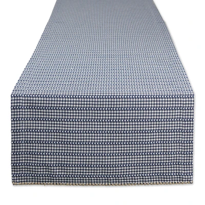 Contemporary Home Living 14" x 108" French Blue and White Farmhouse Gingham Decorative Table Runner