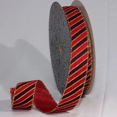 The Ribbon People Red and Black Stripe Wired Craft Ribbon 1.5" x 40 Yards