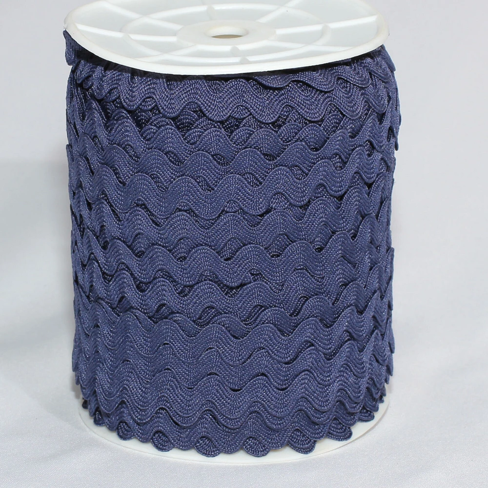 The Ribbon People Navy Blue Woven Edge Ric Rac Craft Ribbon 0.25" x 55 Yards