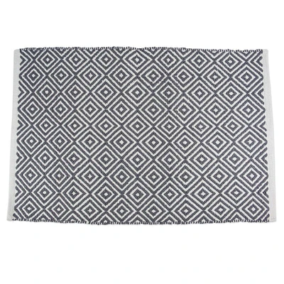 CC Home Furnishings 24" x 36" Gray and White Geometric Pattern Rectangular Area Throw Rug