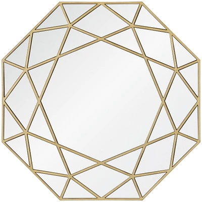 Signature Home Collection 40" Clear Wooden Framed Octagonal Wall Mirror