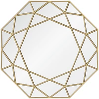 Signature Home Collection 40" Clear Wooden Framed Octagonal Wall Mirror