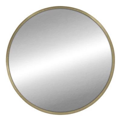 Contemporary Home Living 35.50" Gold Round Decorative Wall Mirror