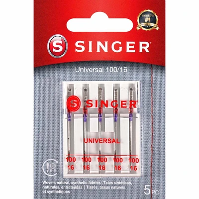 Singer Universal Regular Point Machine Needles 5/Pkg-Size 16/100