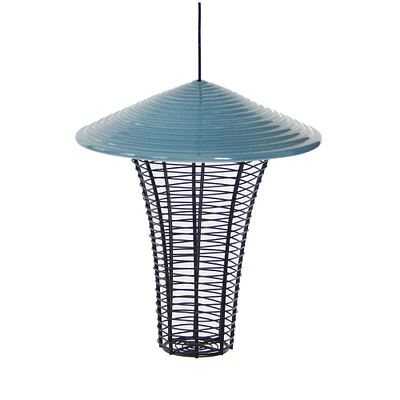 Outdoor Living and Style 10” Blue Heavy Duty Prairie Bird Feeder for Small Birds