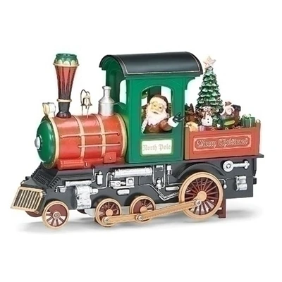 Roman 10.5" Musical LED Steam Train Engine Christmas Figure