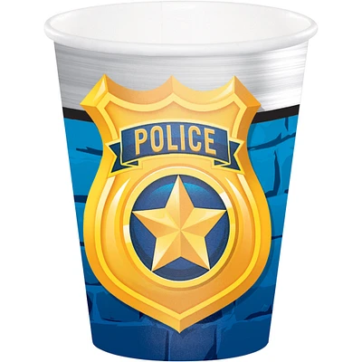 Party Central Club Pack of 96 Yellow and Blue Police Party Disposable Drinking Party Tumbler Cups 9 oz.