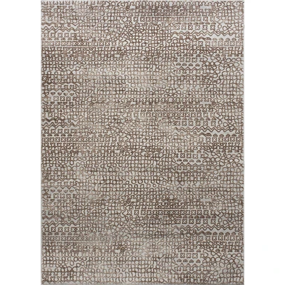 Signature Home Collection 5' x 7' Brown and Gray Tribal Rectangular Area Throw Rug