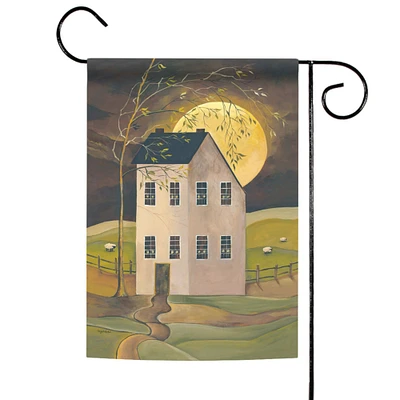 Toland Home Garden Taupe Brown and Green Spooky Hollow House Halloween Outdoor Garden Flag 18" x 12.5"