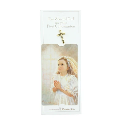 Roman Club Pack of 24 First Communion Girl Cross Pins With Prayer Card #40109