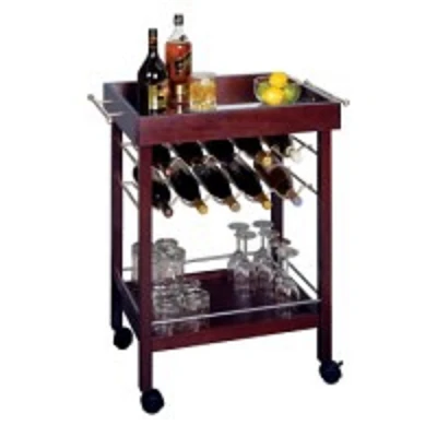 Contemporary Home Living Johnnie Bar Cart, Espresso