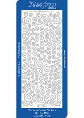 Starform Deco Stickers - Doodle Design Swirls - Silver