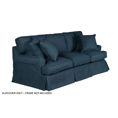 The Hamptons Collection Sunset Trading Horizon T-Cushion Sofa Slipcover  Performance Fabric  Navy Blue