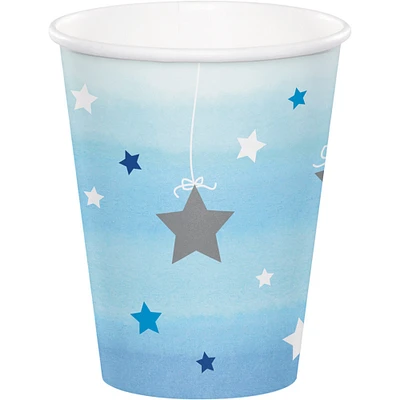 Party Central Club Pack of 96 Blue and White Decorative “One Little Star” Hot Cold Cups 5.6”