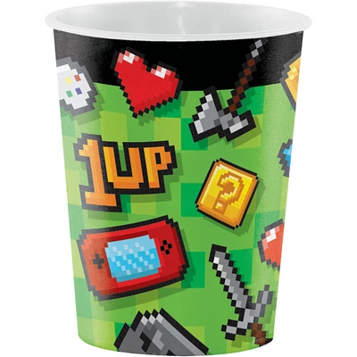 Party Central Club Pack of 12 Green and Black Video Game Themed Party Favor Cups 4.5"