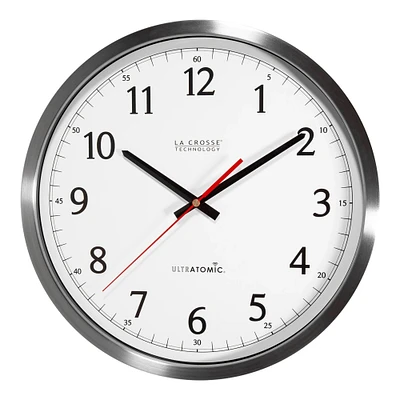 La Crosse Technology 14” White and Silver UltrAtomic Wall Clock