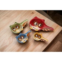 kevinsgiftshoppe Ceramic Whimsical Owls Measuring Spoons (Set of 4), Home Dcor, Gift for Her, Gift for Mom, Kitchen Dcor, Birdwatcher