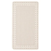 Chaudhary Living 2' x 4' Cream and Taupe Bordered Pattern Rectangular Outdoor Area Throw Rug