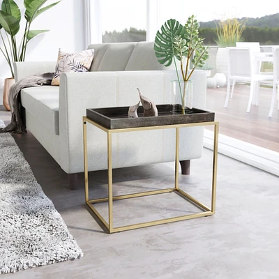 Zuo Modern Jahre Side Table Black and Brass