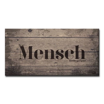 Crafted Creations Brown Mensch Hand-Crafted Rectangular Wall Art Decor 12" x 24"