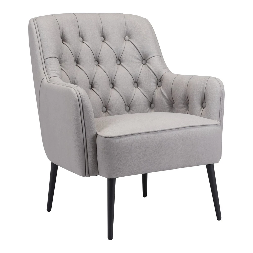 Modern Home 35.5" Gray and Black Tufted Upholstered Accent Chair