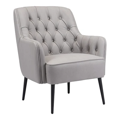 Modern Home 35.5" Gray and Black Tufted Upholstered Accent Chair