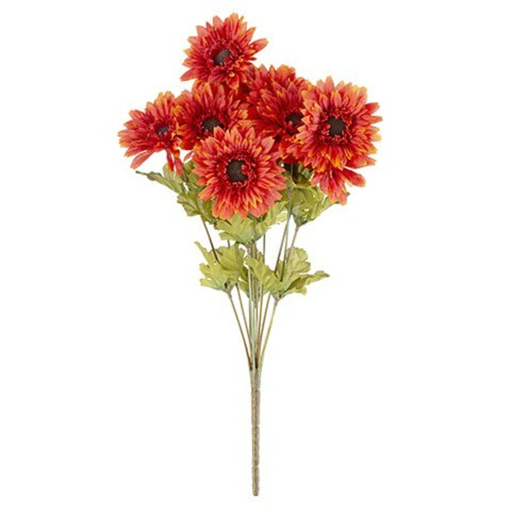 Darice 16.5" Blood Orange Artificial Spider Daisy Floral Spray