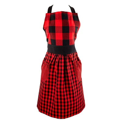 Contemporary Home Living 33.50" Red and Black Checkered Apron