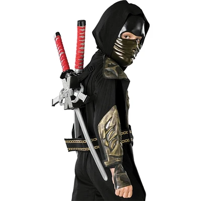 The Costume Center Silver and Black Dragon Ninja Halloween Weapon Set Costume Accessory - One Size