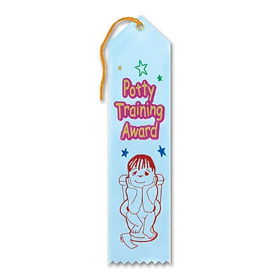 Beistle Pack of 6 Light Blue "Potty Training Award" School Award Ribbon Bookmarks 8"