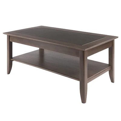 Contemporary Home Living 40" Oyster Gray Coffee Table with Shelf