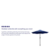 Merrick Lane Bali 9' Round UV Resistant Outdoor Patio Umbrella With Height Lever And 33° Push Button Tilt