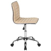 Merrick Lane Amelie Home Office Chair Ergonomic Executive Ribbed Low Back Armless Computer Desk Chair - Base, Frame & Border