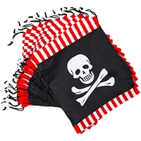 Pirate Skull Drawstring Party Favor Bags for Kids (10 x 12 in, 12 Pack)