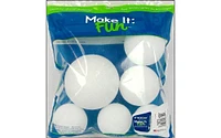 FloraCraft Foam CraftFom Ball Pkg Astd 6pc Wht