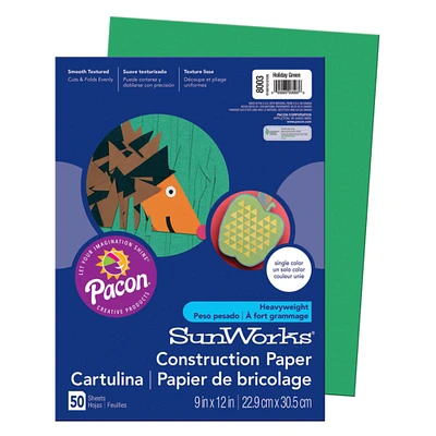 Construction Paper, Holiday Green, 9" X 12", 50 Sheets