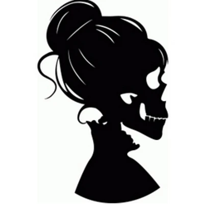 Old women Skull Vinyl Decal Sticker