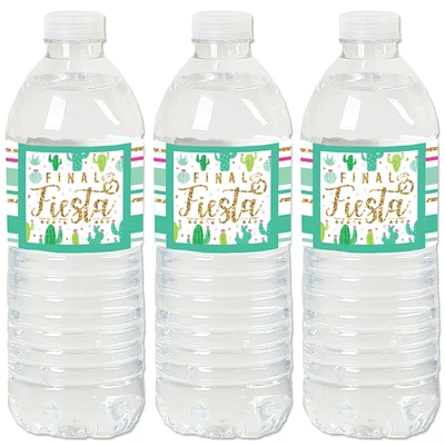 Big Dot of Happiness Final Fiesta - Last Fiesta Bachelorette Party Water Bottle Sticker Labels - Set of 20