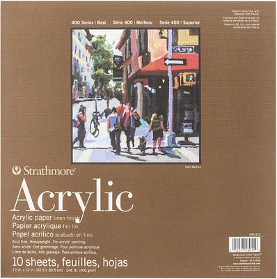 Strathmore Acrylic Paper Pad 12"X12"-10 Sheets